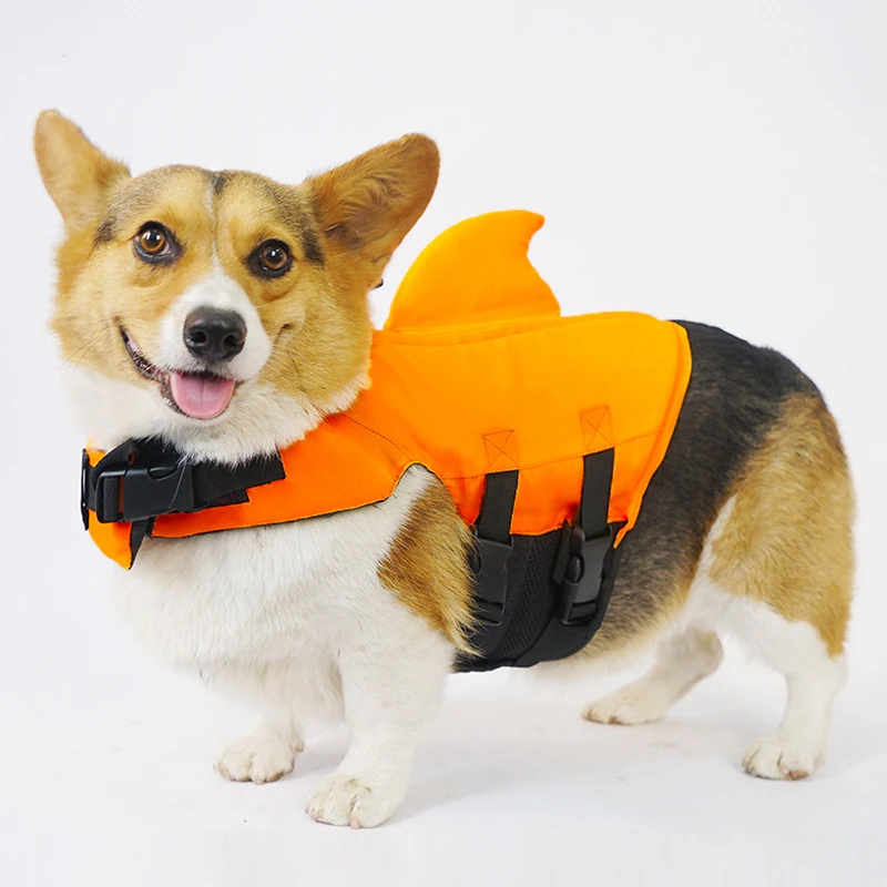 Summer Pet Swim Life Vest Jacket Adjustable Dog Swimsuit with Rescue Handle for Small Medium Dogs Ripstop Corgi