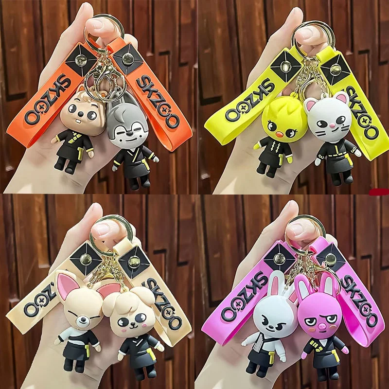 سلسلة مفاتيح SKZOO للحيوانات الصغيرة الأكثر مبيعًا، حقيبة، سلسلة مفاتيح سيارة، ملحقات محيطية كرتونية، هدية صغيرة، هدية لعبة للأطفال