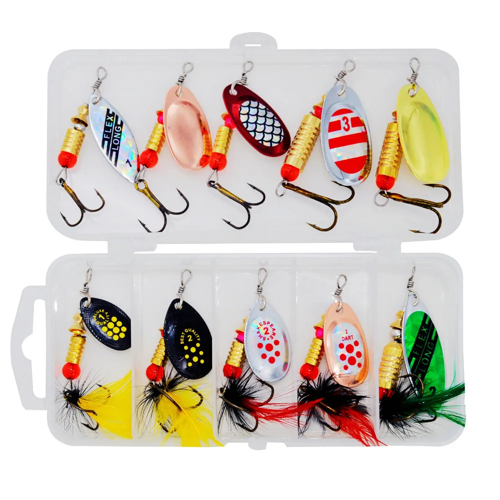 Metal Spoon Spinner Lure 3-7g 10pcs/Lot Spoonbait Crankbaits Fishing Wobblers For Pike Crochet Set Bait Tackles