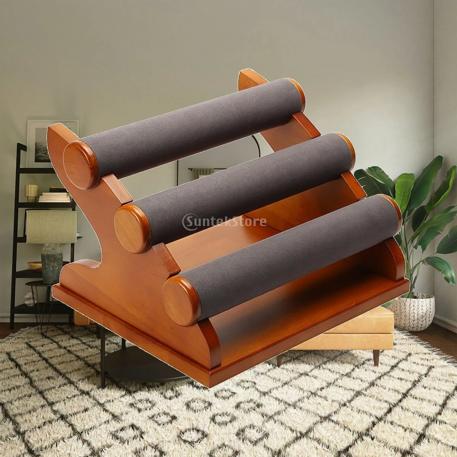 Bracelet Display Stand Elegant Bracelet Organizer Bangle Holder Premium Jewelry Stand with Padded Rods Velvet for Dresser