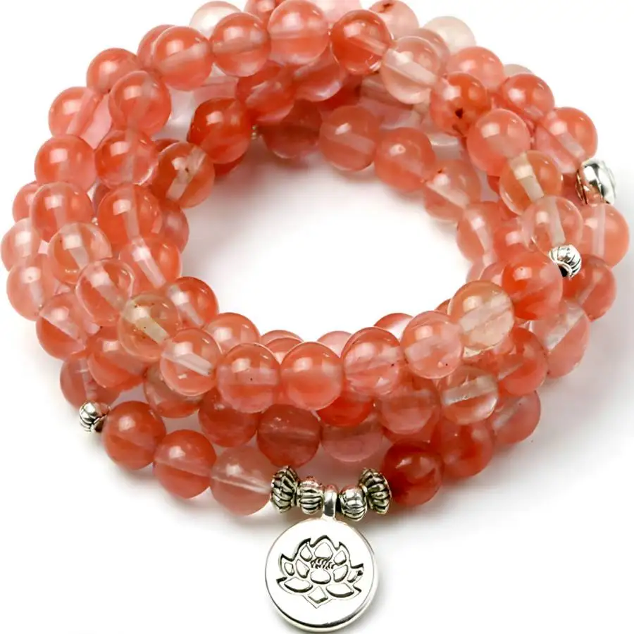 

Handmade Watermelon stone bead 108 bracelet,men's cuff button bracelet,Ramadan prayer bead,holiday gift,daily wear