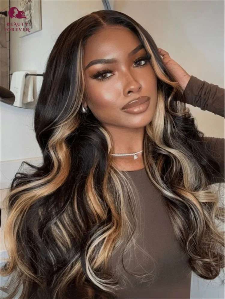 

Beauty Forever 3D Body Wave Highlights Blonde Glueless Human Hair Wig 7x5 Pre Cut HD Lace Bleached Tiny Knots Glueless Wig 180%