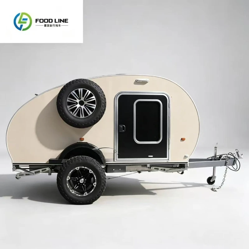 FOODLINE Factory Price Small Camping Caravan Australian Standard Travel Trailer Mini Off Road Teardrop Camper Trailer For Sale