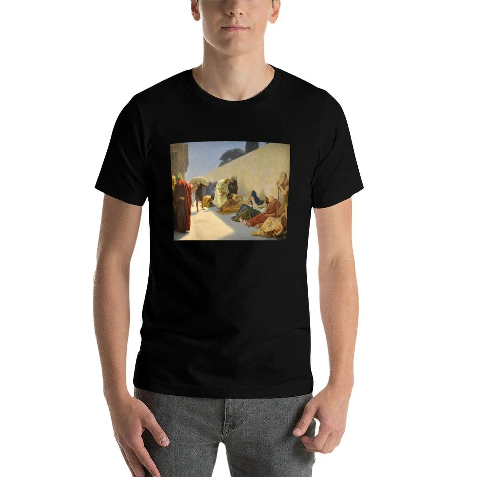 

Vintage Gebhard Fugel 1863-1939 Christ Healing The Sick c1920 T-Shirt funny t shirts man T-Shirt
