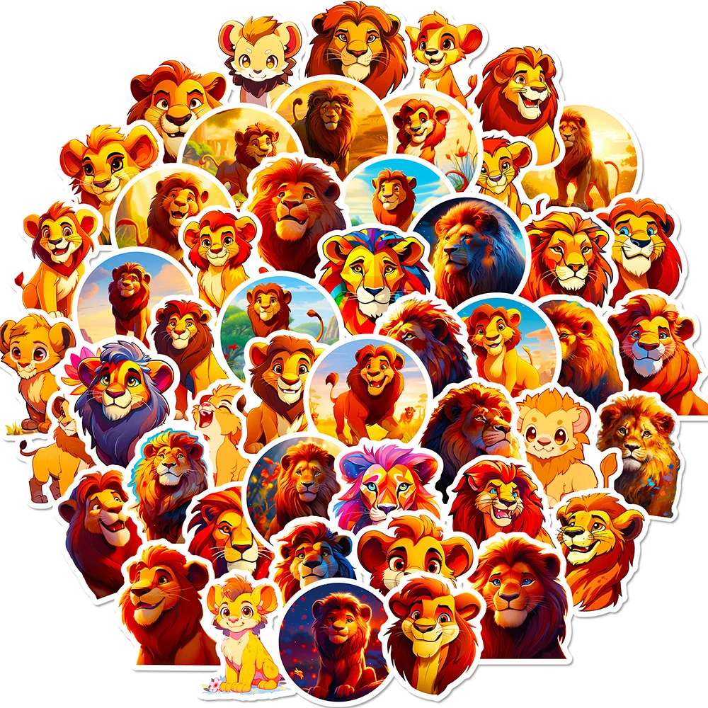 

10/30/50pcs Disney Cute Movie The Lion King Cartoon Stickers Laptop Phone Scrapbook Diary Water Bottle Decoration Sticker Toys