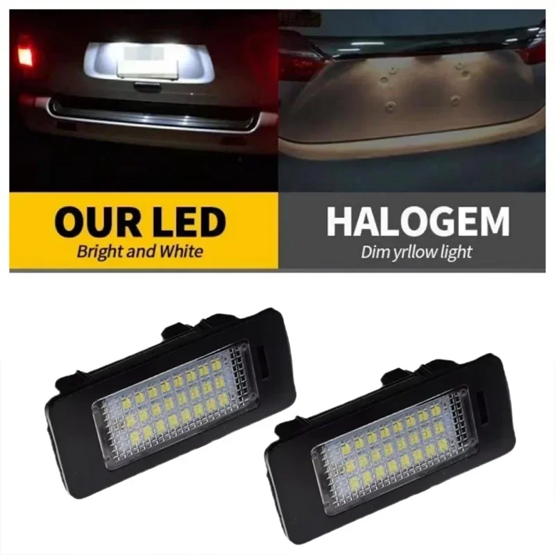

2PCS White LED License Plate Light Lamp For BMW 1 3 5-series E39 E60 seda E61 touring X-series E70 X5 Error Free Car Accessories
