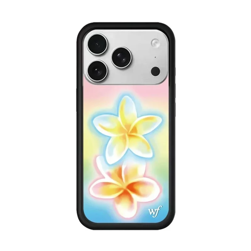 Wildflower Strawberry Cherry Pastel Plumeria Phone Case for iPhone 12 13 14 15 16 17 18 Pro Max Plus WF Cute Cartoon Bear Cover