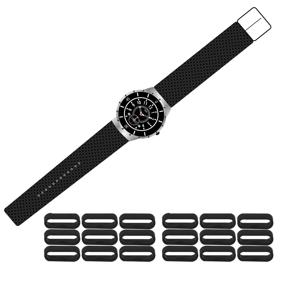 20Pcs 20Mm Flexible Silicone Watchband Retaining Hoop Clasp Locker for Secure Extra Length