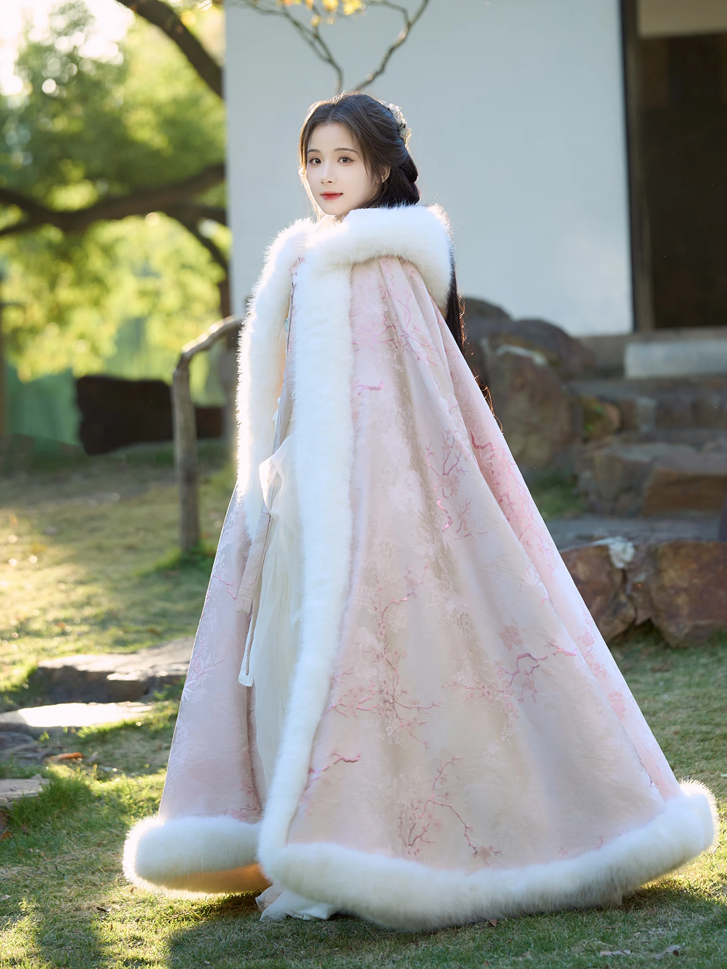 xiluosi-sle-hanfu-manteau-hiver-fce-double-a-capuche-performance-nouveau-chinois-sle-ma-visage-jupe-coupe-vent-vetements-pour-femmes