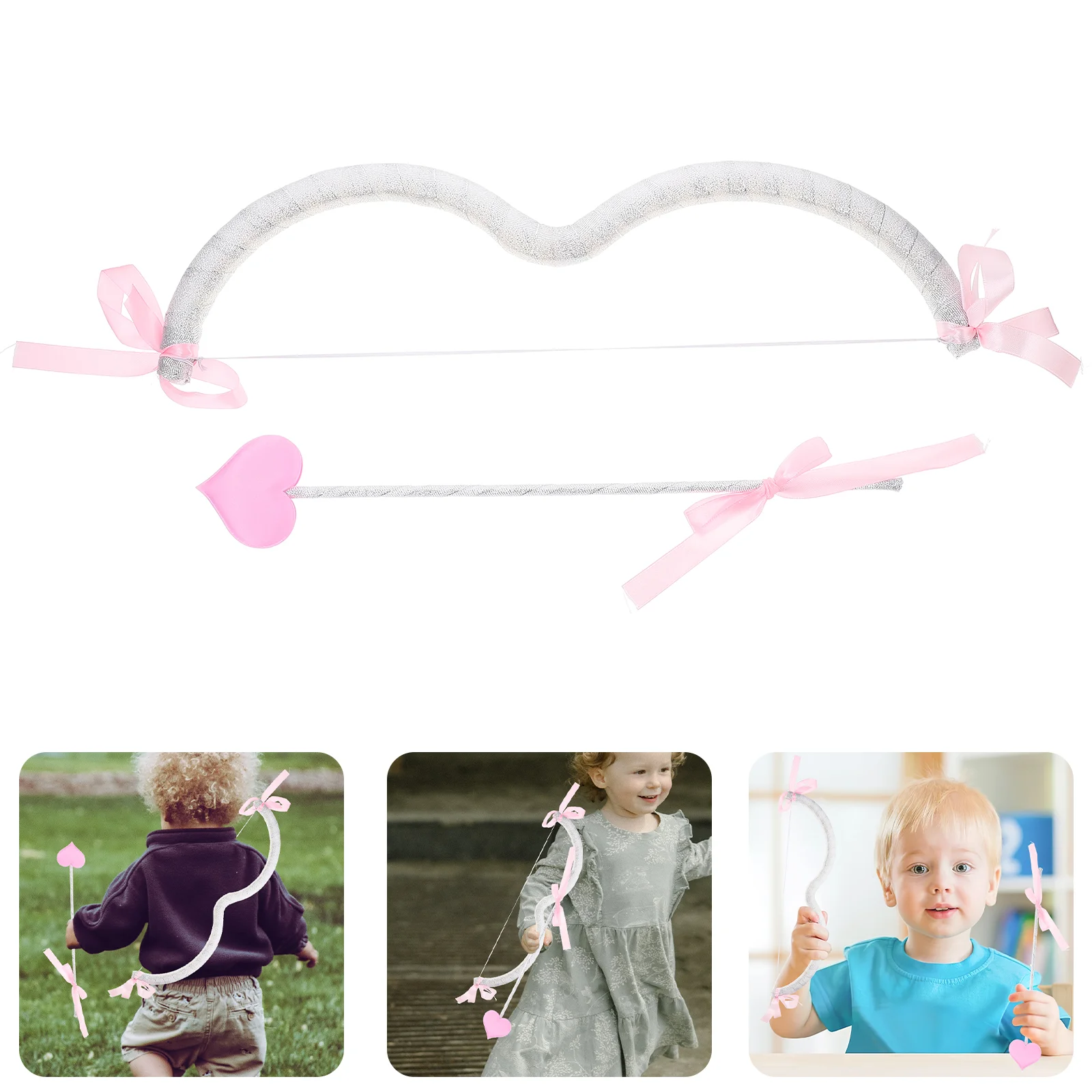 Silver Pink Arched Cupid's Arrow Miss Foam Valentine Party Supplies Costume Props