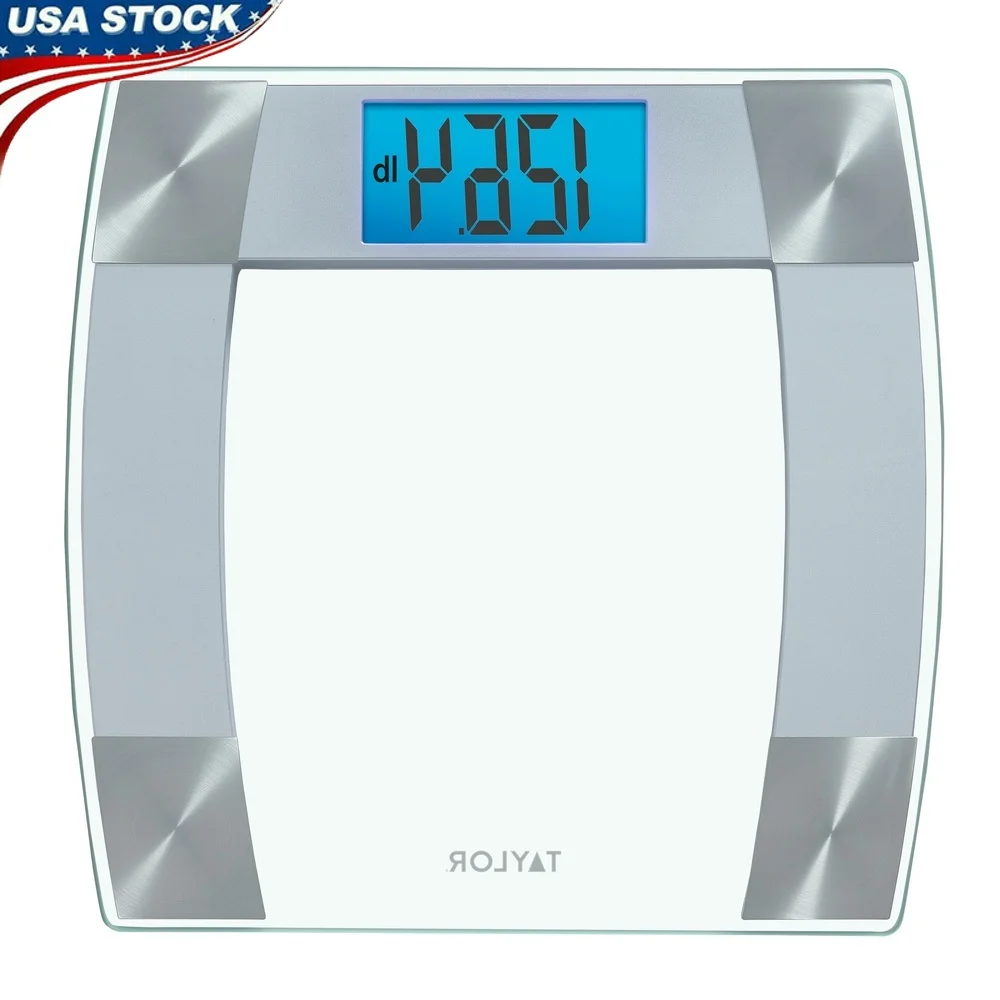 

Цифровые стеклянные весы для ванной комнаты с изогнутыми акцентами из нержавеющей стали. Мгновенное включение. Большой дисплей с подсветкой. Вместимость 500 фунтов.