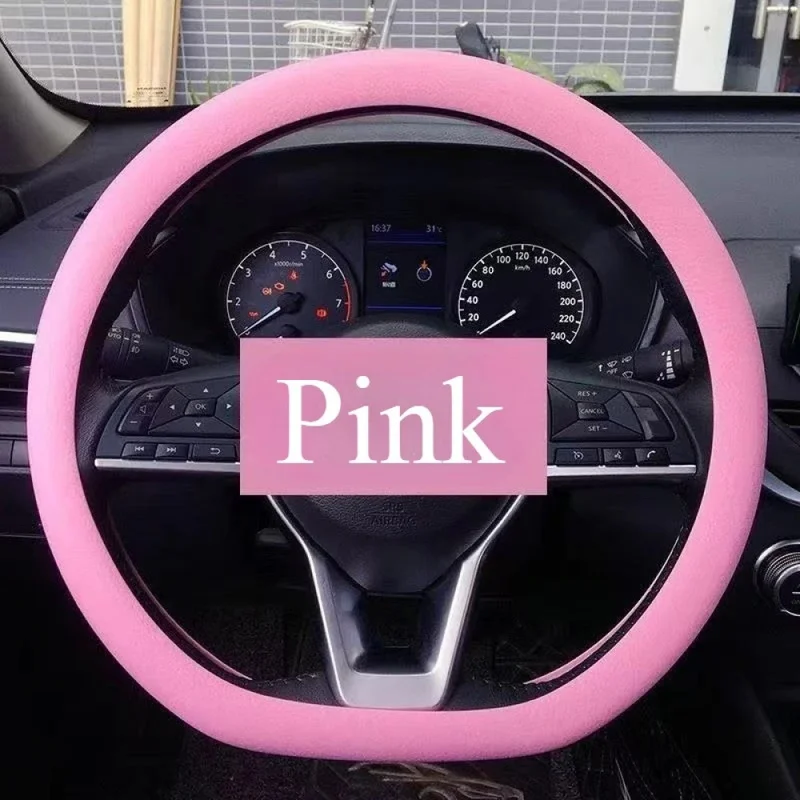 Non-Slip Silicone Steering Wheel Cover Summer Breathable Elastic Universal Fit 38cm Car Steering Wheel Protector Accessory