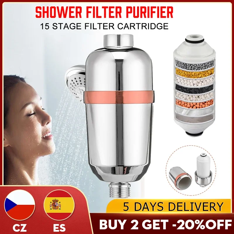 

5/15 Level Water Filter Purifier for Bathing - Chlorine Removal, Health Softener, Shower Filter - Water Treatment Purifiers