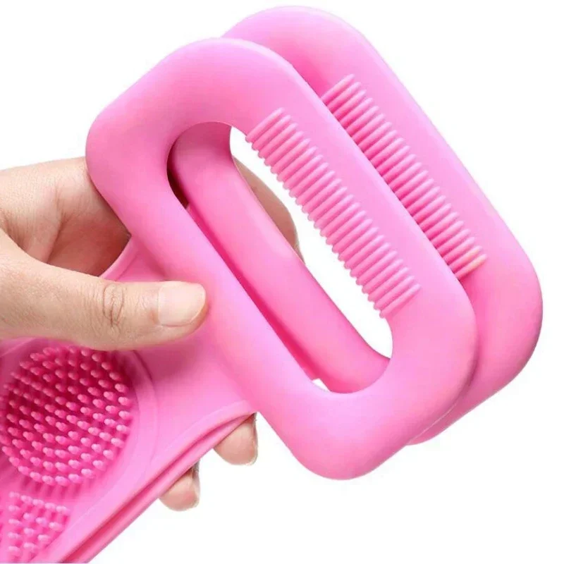 Heallor Silicone Body Scrubber Bath Brush Shower Exfoliating Brush Belt Back Scrub Body Cleaner Cleaning Strap Bathroom Supplies