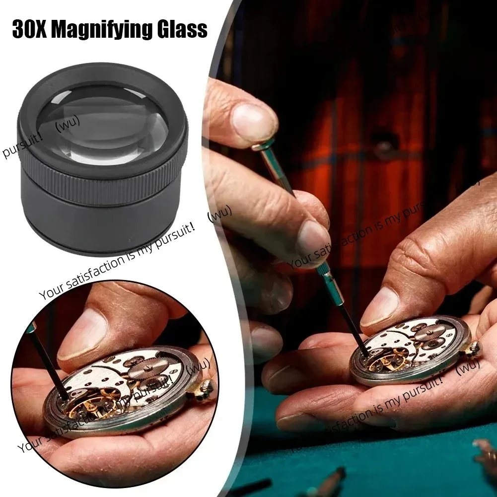 2pcs 30X 36mm LED lighting jewelry magnifying glass for coins, stamps, jewelry detection view 6
