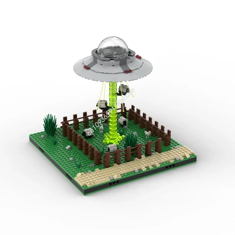 450pcs MOC Alien Abduction Space Conquested Model Building Blocks Architecture Toys Assemble Christmas Gifts DIY Creative Idea