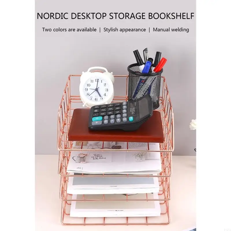 PXPA Simple Trending Office Desk Supplies Desktop File File File Trank Trend Trend Rose Gold Golden