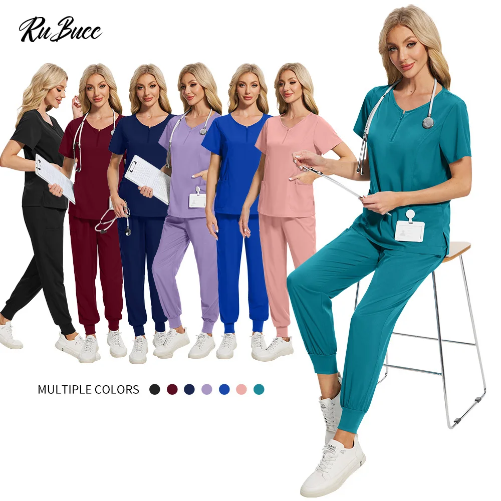 Unissex uniformes médicos dos homens roupas de enfermagem médico traje feminino beleza workwear enfermeira esfrega ternos dentista clínico topos calças