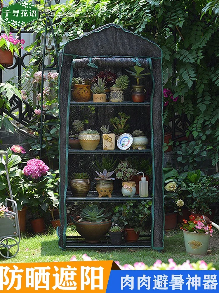 Household sunscreen, sunlight insulation, greenhouse balcony, simple small plant greenhouse, succulent greenhouse, flower room