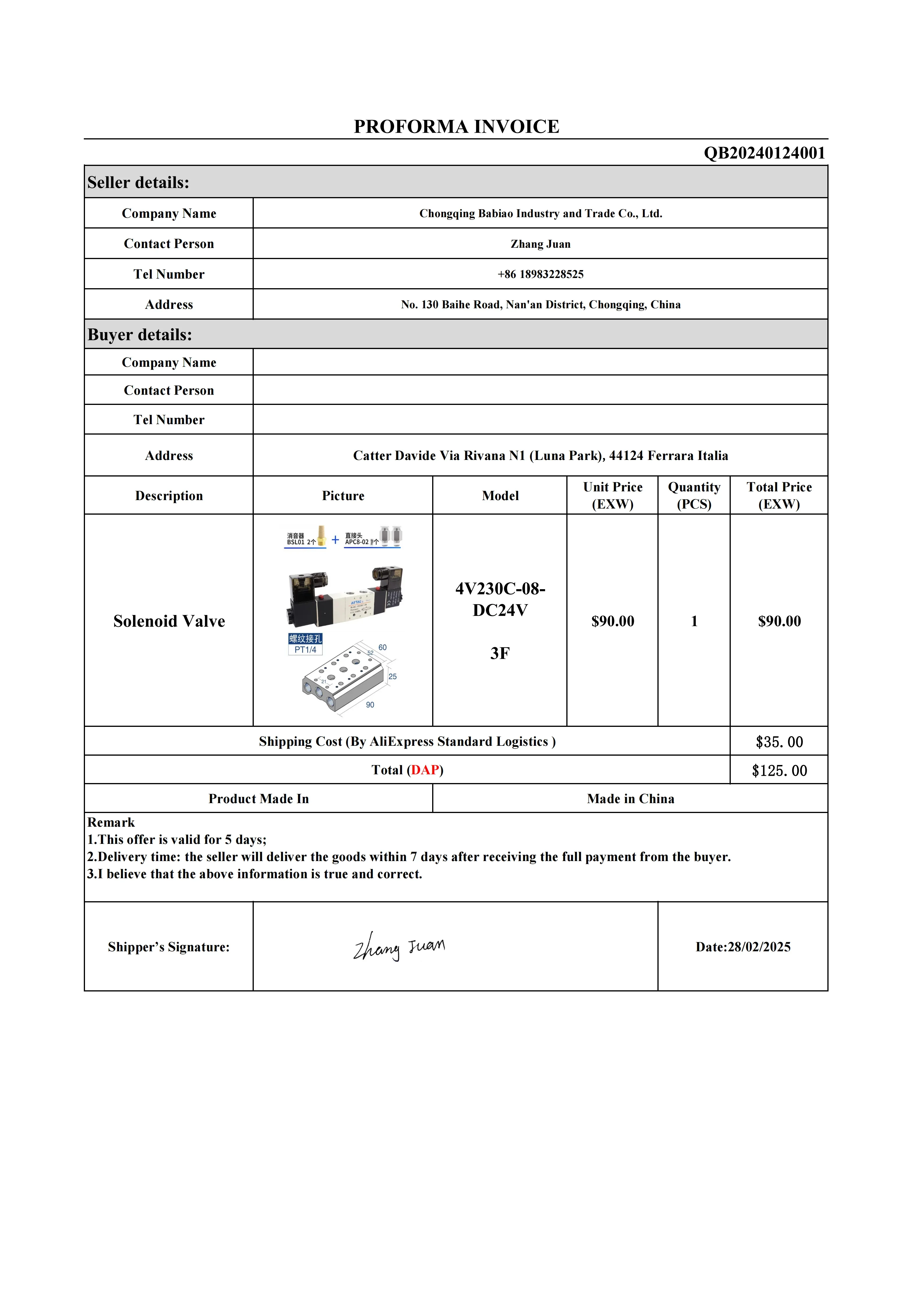 Pneumatic Valve 4V2…