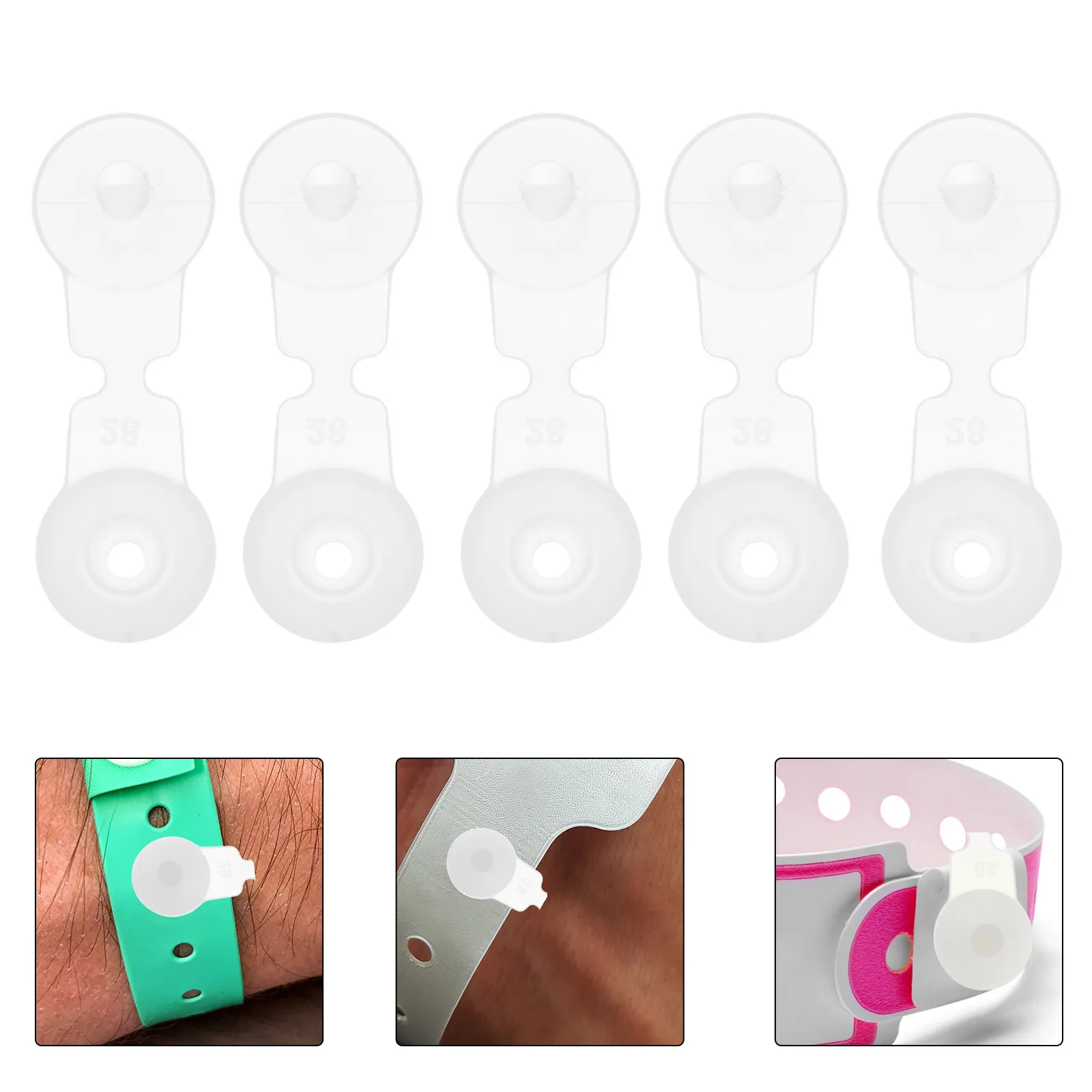 

200 шт. пластиковых застежек-пряжек для браслетов, быстросъемные фиксаторы для идентификационных браслетов и браслетов для мероприятий, пластиковые клипсы для браслетов