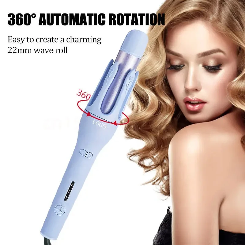 New Automatic Hair Curler Straightener 2 in 1, Negative Ion Electric Ceramic Fast Heating Rotating Magic Curler