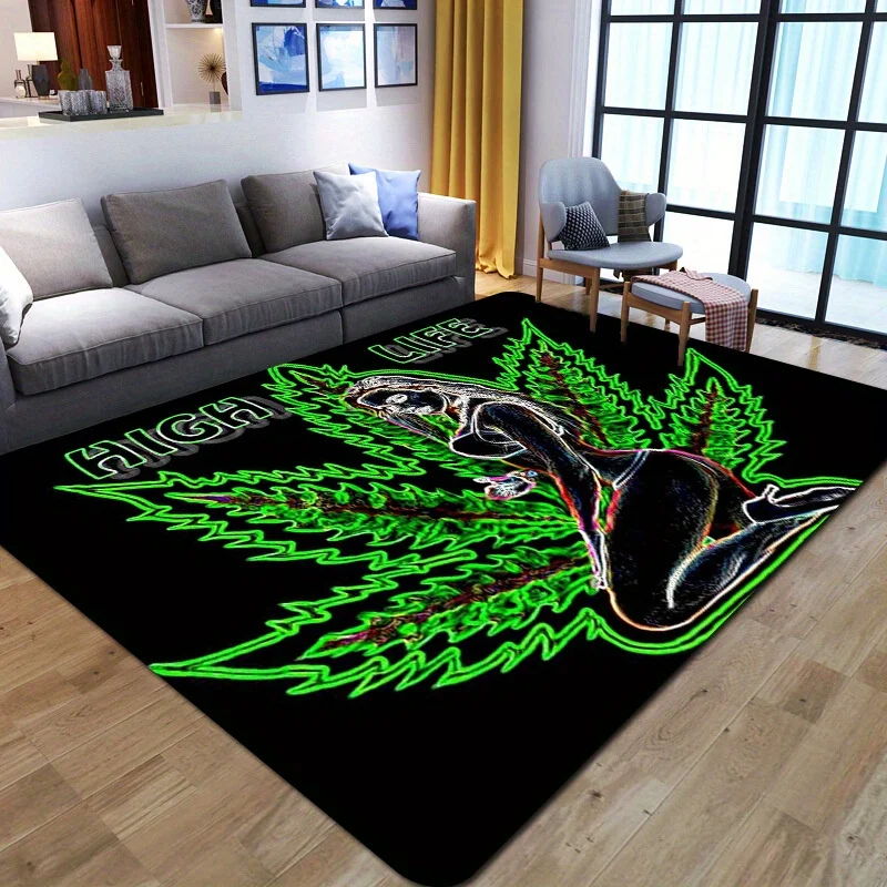 Psychedelic Beauty Leaf Pattern Floor Mat Comfortable Anti-slip Anti-fouling And Waterproof Mat For Living Room Bedroom Kitchen