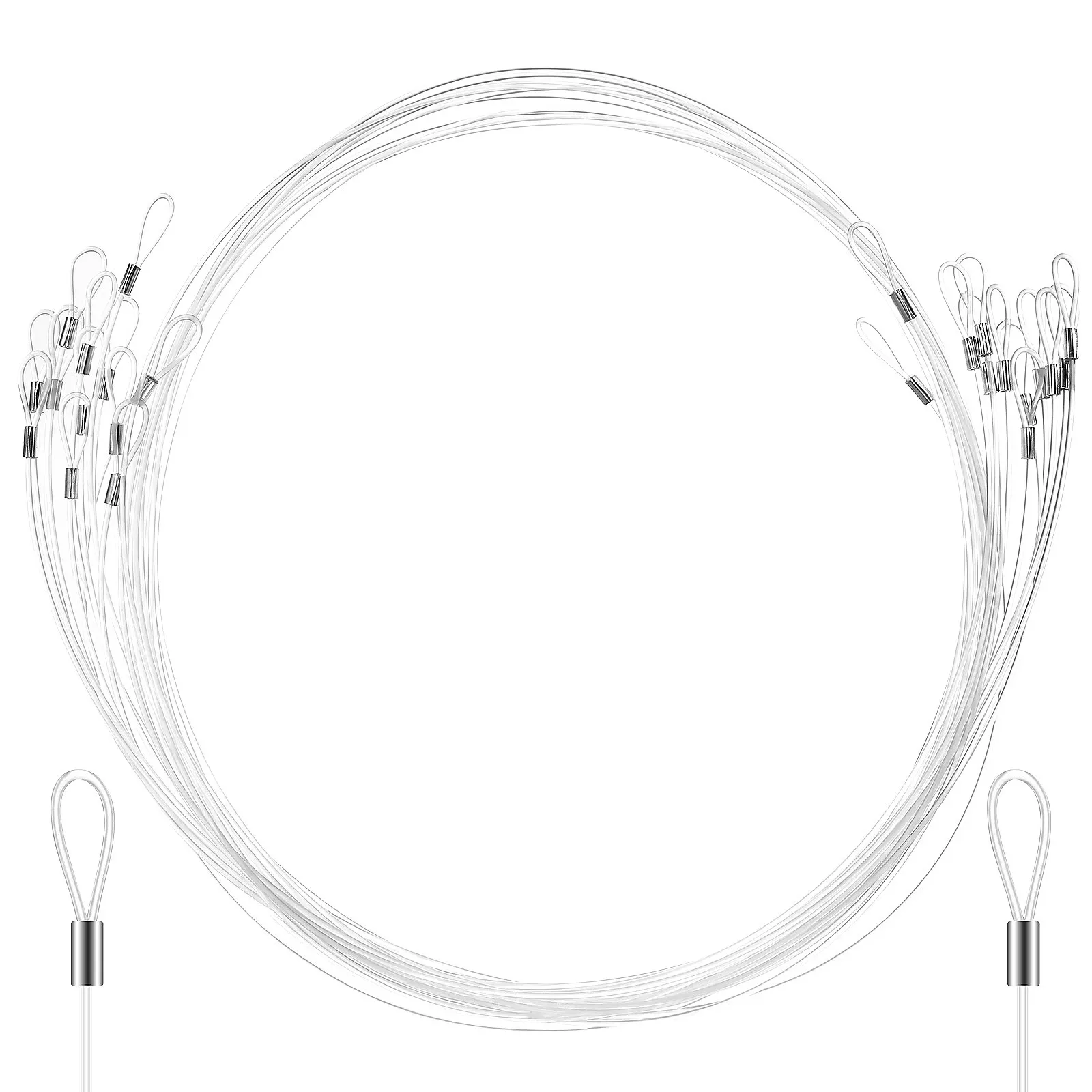 

12Pcs Nylon Rope Clear Heavy Duty Hanging Cords for Picture Frames Decorations Garlands Hanging Cords