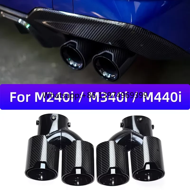 DEX Exhaust Tips for M240i M340i M440i G20 G21 G23 G42 Performance Styles Carbon Fiber Quad Exhaust Muffler Tips Nozzle TailPipe