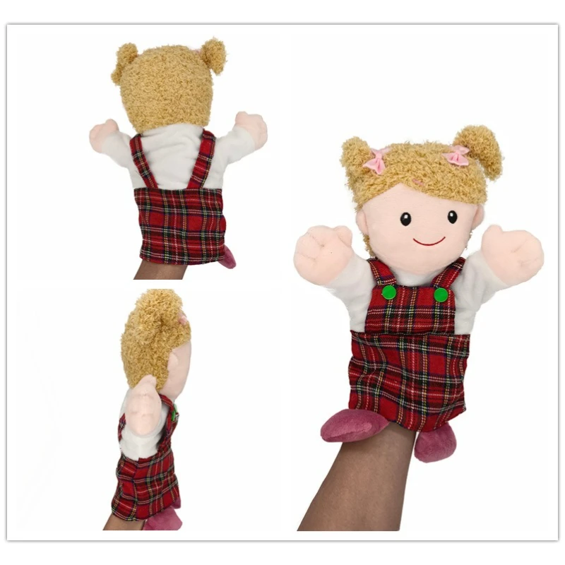 ตุ๊กตามือสำหรับเด็กผู้หญิง 1 ชิ้น สำหรับการแสดงนิทานในโรงเรียนอนุบาล อุปกรณ์ประกอบการแสดง ตัวละคร ของเล่นแบบอินเทอร์แอคทีฟ ตุ๊กตาเล่นเสียง ถุงมือ