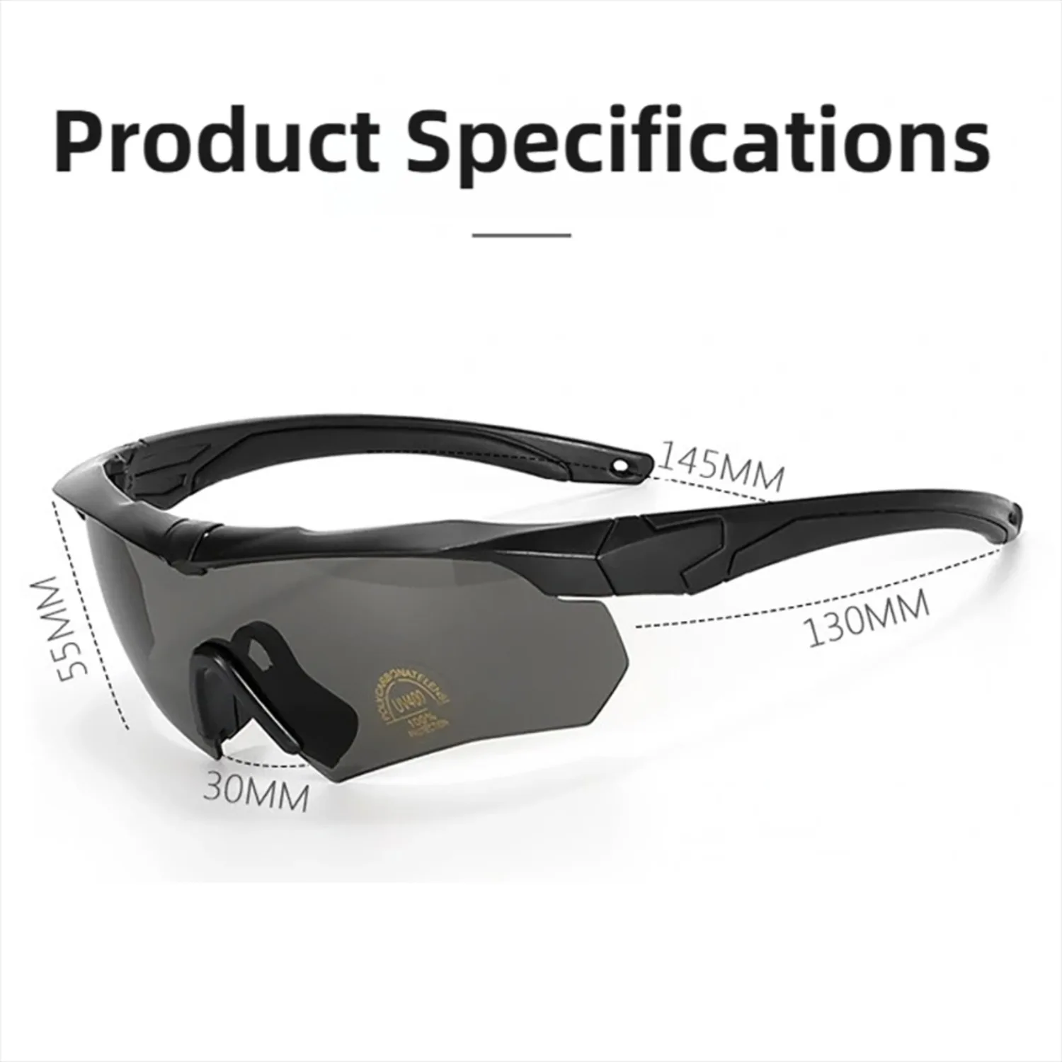 Tactical Goggles CS Airsoft Windproof Shooting Glasses HD 3 Lens Motocross Motorcycle Mountaineering Safe Glasses - view 6