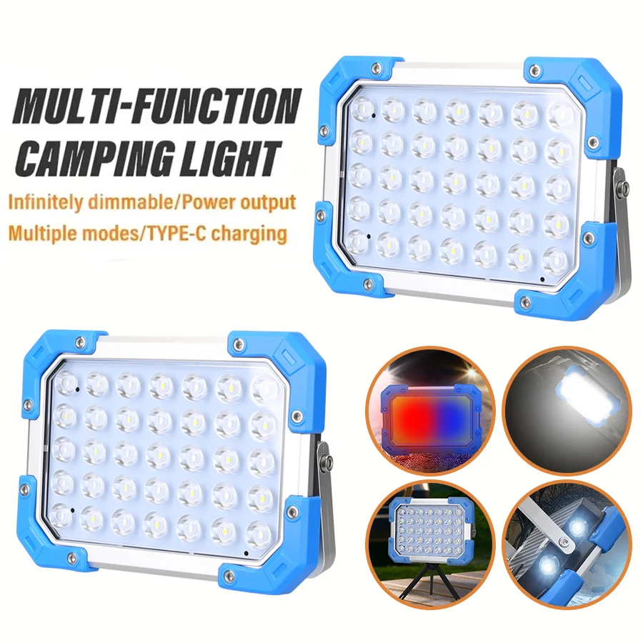 Ultra-bright LED Work Light Rechargeable Lantern Built in 3 18650 Batteries Portable Magnet Flashlight Waterproof for Camping