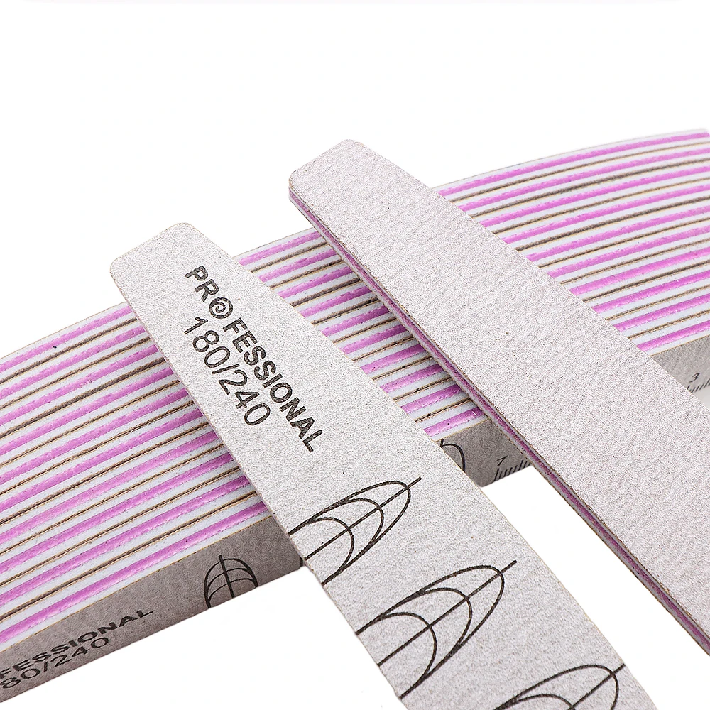1Pcs Professional Nails File 100/150/180/240 Sandpaper Strong Thick Nail Files Sanding Half Moon File Nail Accessories And Tools