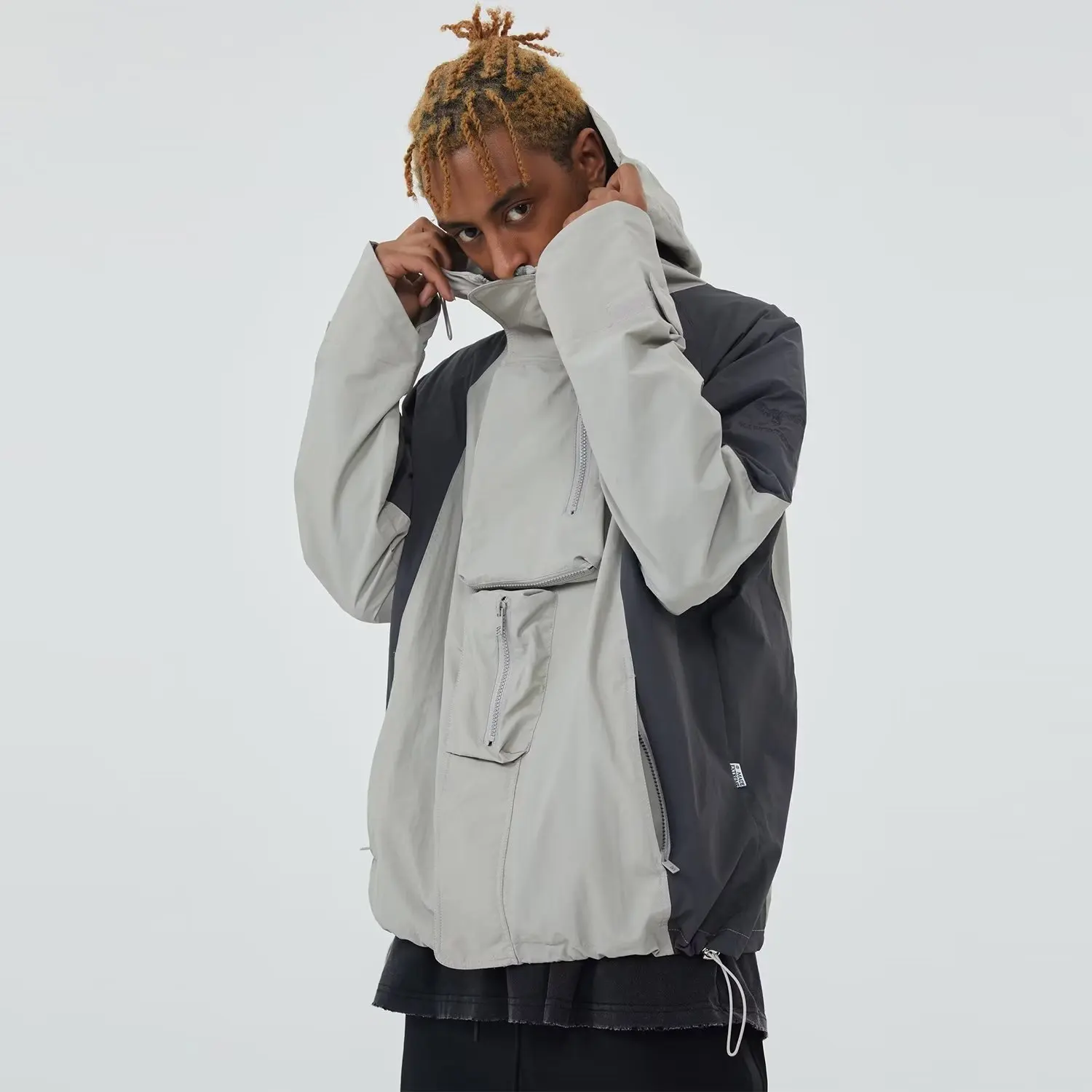 

Модная повседневная свободная мужская куртка для активного отдыха с капюшоном, из полиэстера, на молнии, с длинными рукавами, молодежная, осенняя одежда