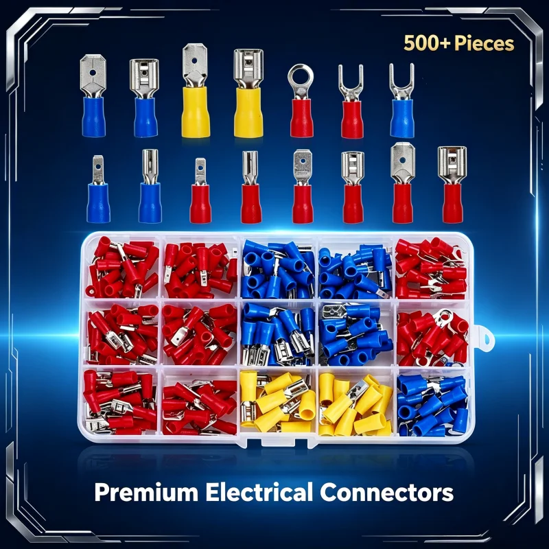 

280PCS Insulated Cold Press Terminal Kit Mixed Wire Crimp Connectors Electrical Cable Lug Assortment Set for Electric Wiring Rep