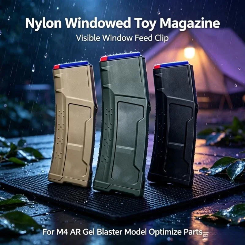 Nylon Windowed Toy Magazine Transparent Window Feed Clip For M4 AR Gel Blaster Model Upgrade Attachments Black OD Green