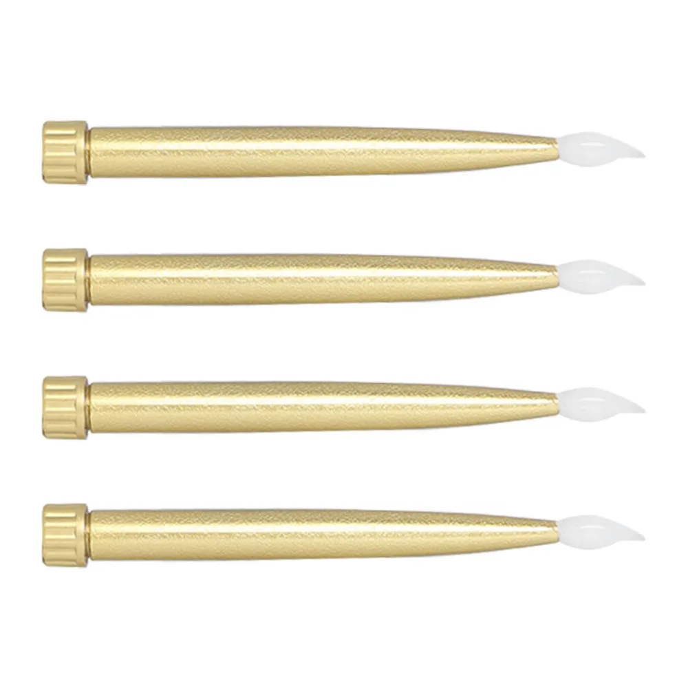 4Pcs Classic Taper LED Candle Light Warm Light Long Electronic Candle Lamp Battery Operated Gold LED Candle Lamp Home Decor
