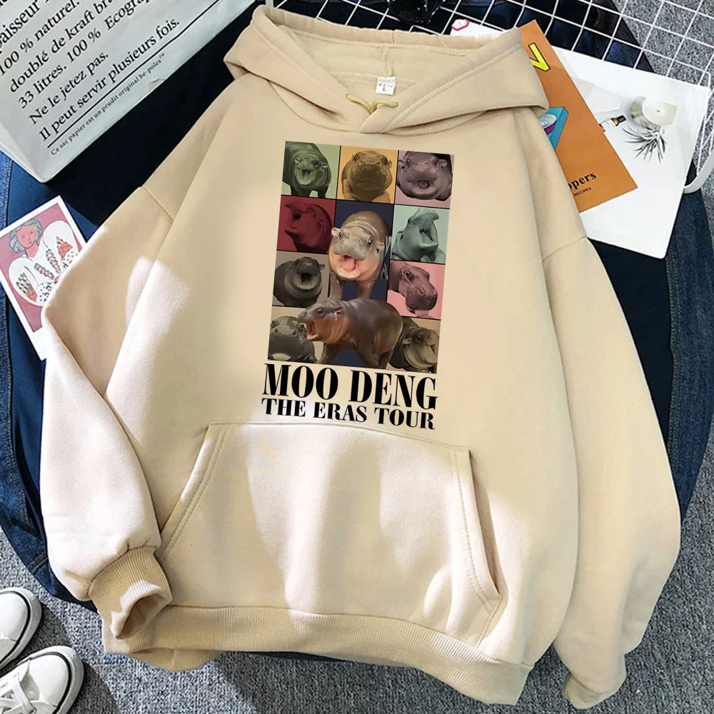 Moo Deng hoodie modern style pattern streetwear funny teen sweatshirts hoddie designer manga elegant