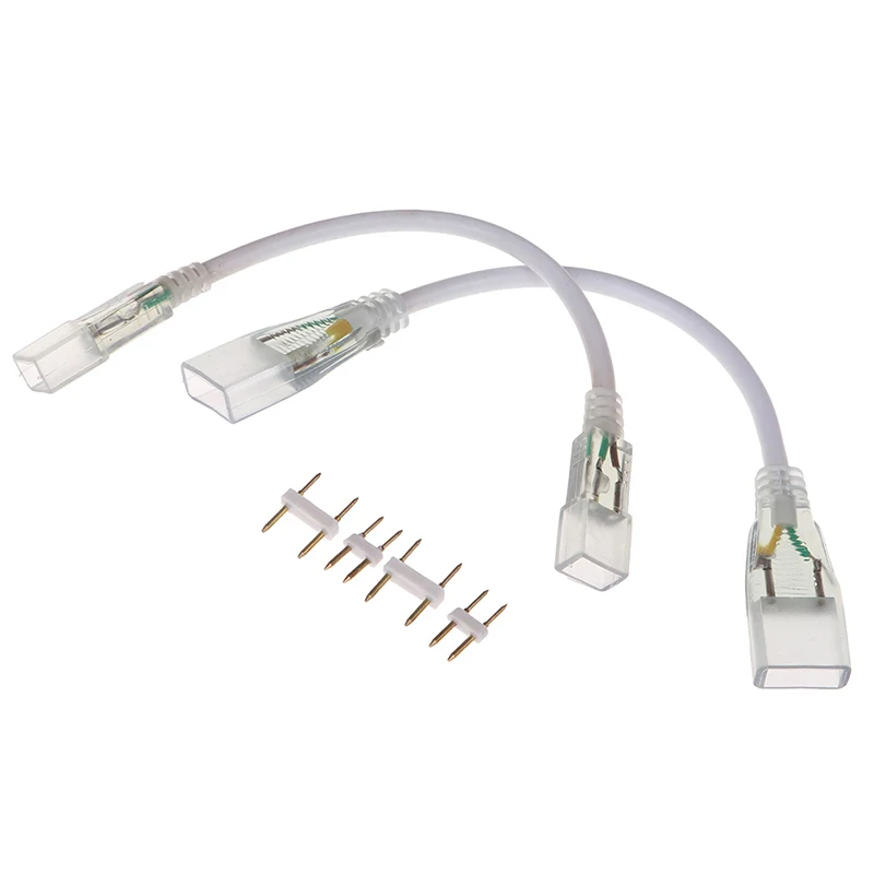 New 1 Set 2pin Led Corner Connector Straight Connector 110V 220V Middle Double Connectors RGB