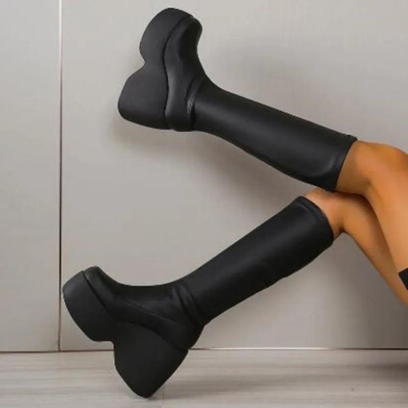 Brand Women Boots New Gothic Style Platform Women Ankle Boots High Quality Walking Comfy Woman Shoes Sexy High Heels Big Size 43