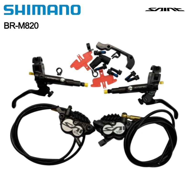SHIMANO SAINT BL BR‑M820 Hydraulic Disc Brake Caliper 4 Piston Left Front 1000mm Right Rear 1700mm With H03A/H03C Pads For MTB