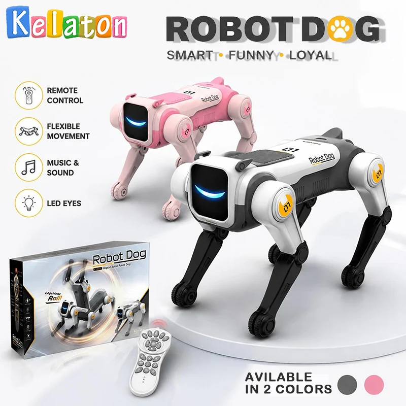 2.4Ghz Remote Control Stunt Robot Dog, Singing & Dancing Smart RC Robot Pet Toy, Fun Electronic Gift for Kids Age 8+