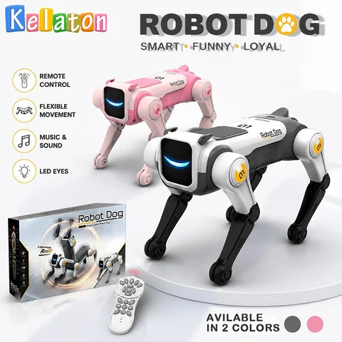 Радиоуправляемая робо-собака Kelaton 2.4ГГц белая/розовая — изображение продукта