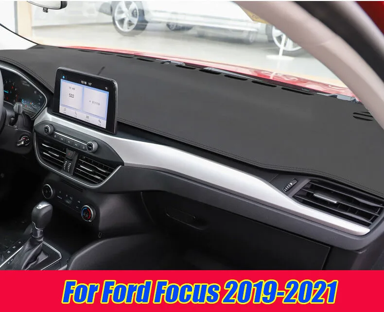 

Black Leather Dashboard Cover Dash Protector Pad Mat For Ford Focus 2019-2021