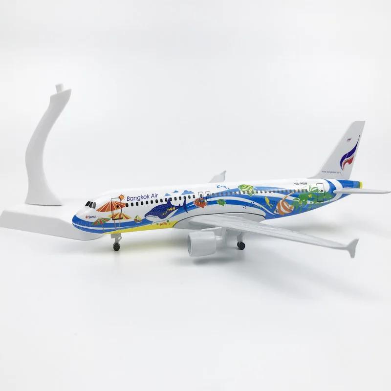 1:400 Schaal A320 NEO Bankok vis Airlines Vliegtuigen Model Vliegtuig Modelvliegtuigen 20 CM Diecast Legering Model Speelgoed Collectieve Kinderen speelgoed