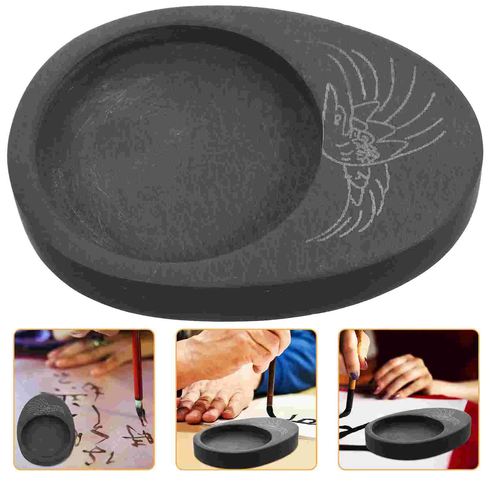 Calligraphy Student Inkstone Painting Inkslab Accessory for Writing Mini Drawing Black Grinding