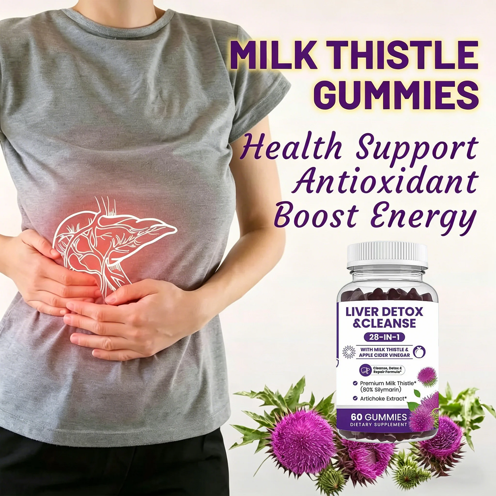 Liver Cleanse & Detox Gummies - Improve Digestion, Enhance Immunity, Help Cleanse The Liver and Promote MetabolismSupplements