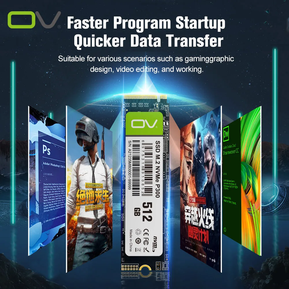 Ov 3500 Mb/S M.2 Nvme Ssd 256Gb/512Gb/1Tb 2280 Pcie3.0 Built-In Solid State Drive Suitable for Laptops/Desktop