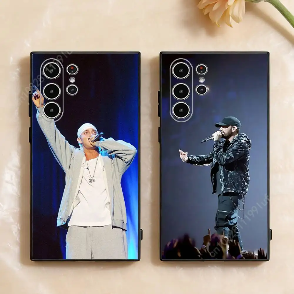 Capa de Telefone E-Eminem-S Rap God para Samsung Galaxy S30 26 25 S24 23 22 S21 20 Ultra Plus FE Lite, Capa de Silicone à Prova de Choque