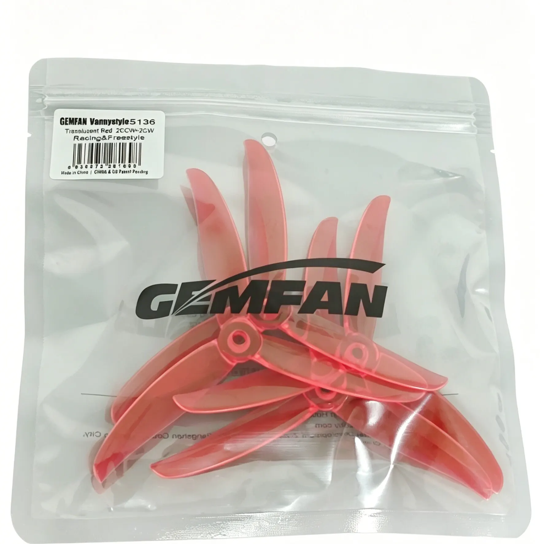 Gemfan VANOVER5136 Vannystyle 5.1x3.6x3 3-Blade PC Propeller 5mm 4.3g CW CCW 2207 4S 6S FPV Freestyle Drone